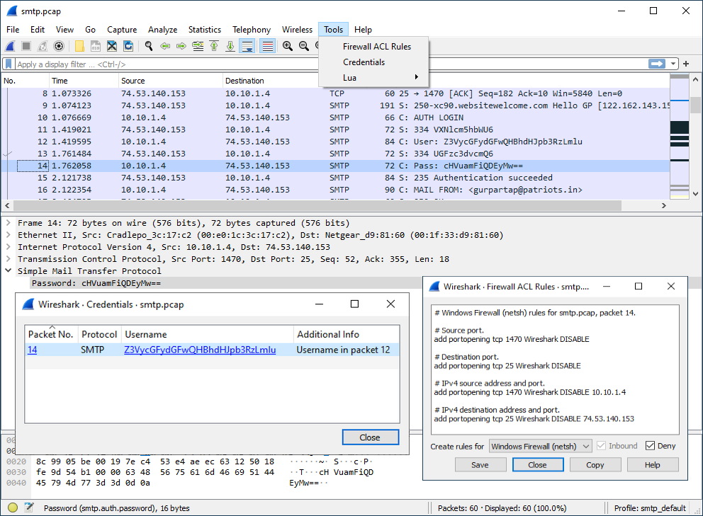 PACKET-SNIFFER Calculation tool
